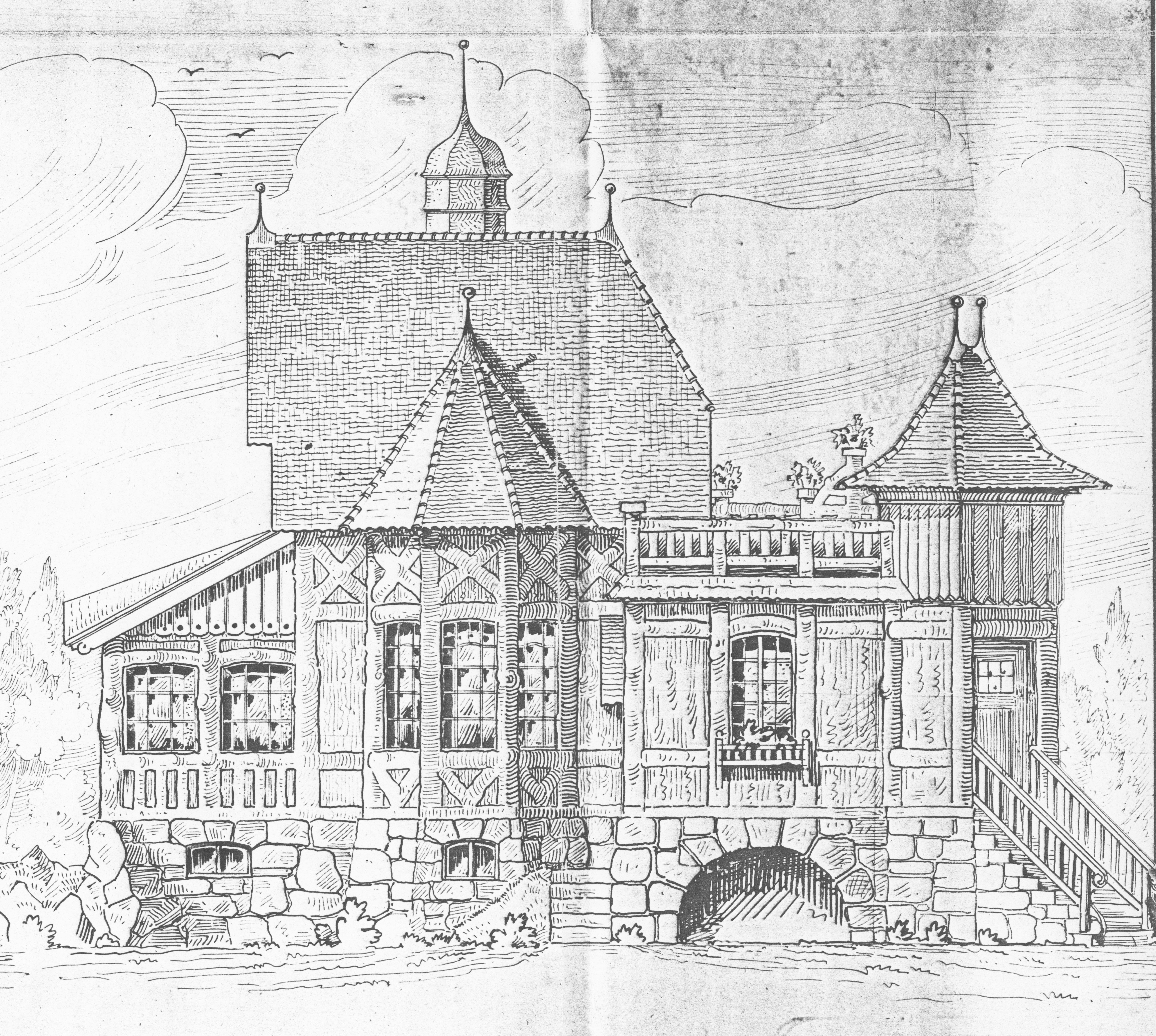 Bauzeichnung des „Landhaus Waltraut"