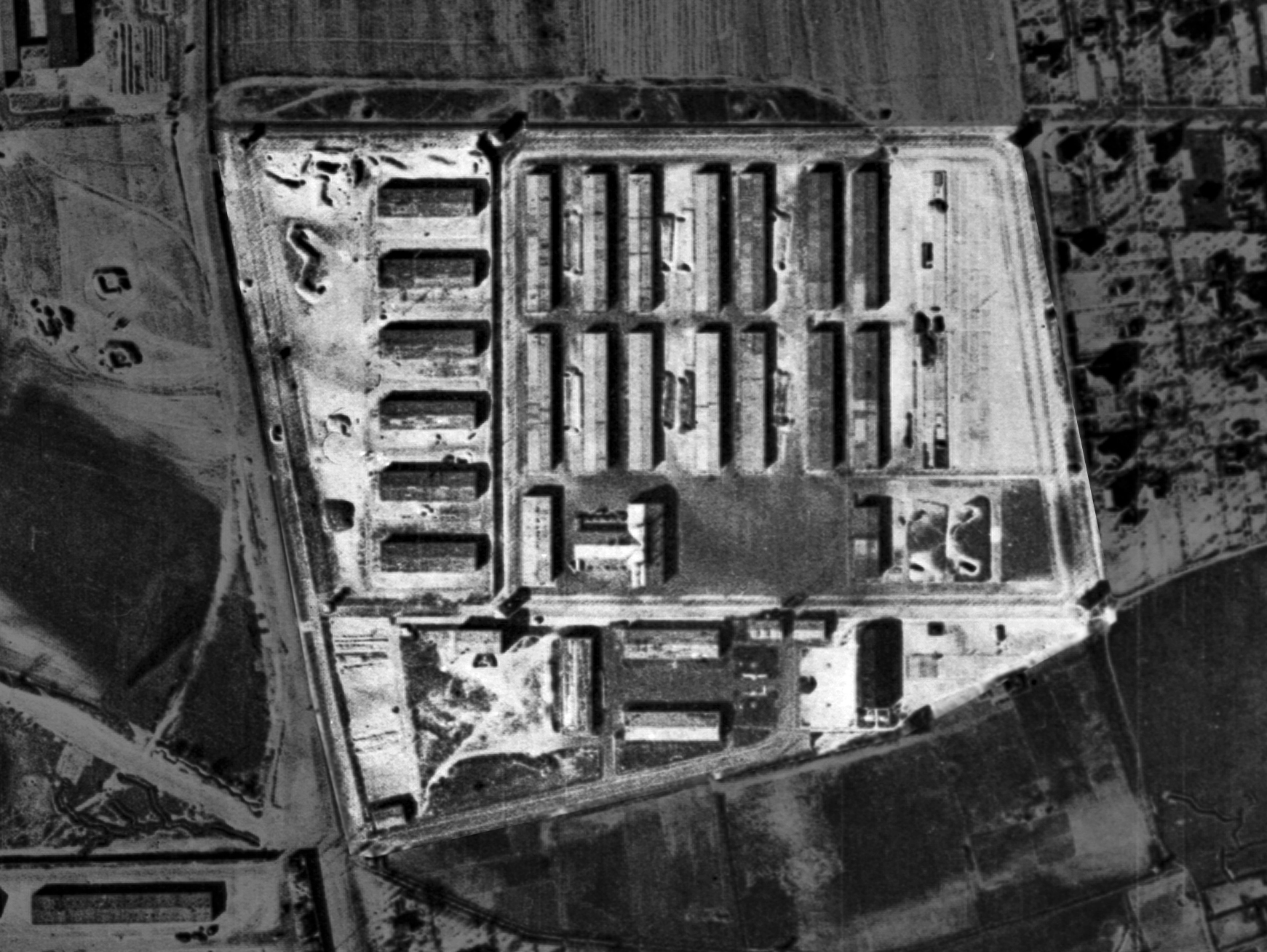 Luftbild des KZ-Außenlagers Falkensee